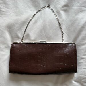 Faux Leather Clutch Shoulder Bag